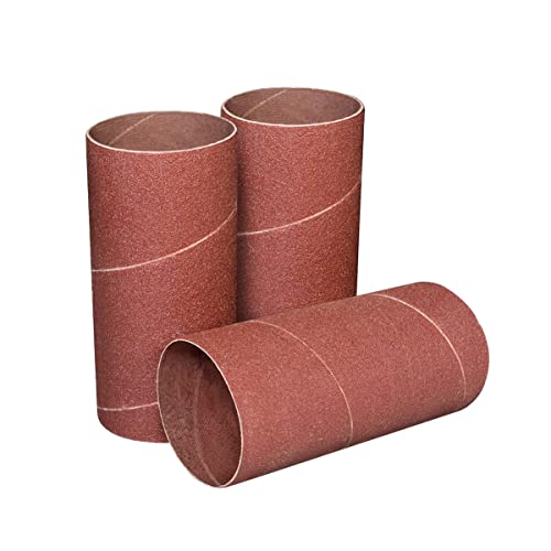 POWERTEC 11214 4.5 Inch Sanding Sleeves for Spindle Sander | 120 Grit | Aluminum Oxide Sandpaper Diameter 2 Inch – 3 Pack