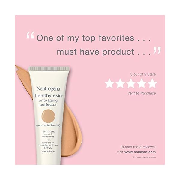 Neutrogena-Healthy-Skin-Anti-Aging-Perfector-Tinted-Facial-Moisturizer-and-Retinol-Treatment-with-Broad-Spectrum-SPF-20-Sunscreen-with-Titanium-Dioxide-30-Light-to-Neutral-1-fl-oz Neutrogena Retinol Treatment and Tinted Facial Moisturizer, Healthy Skin Anti-Aging Perfector with Broad Spectrum SPF 20 Sunscreen with Titanium Dioxide, 30 Light to Neutral, 1 fl. oz