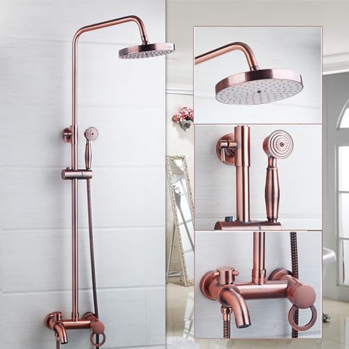 Washly Vintage Copper Exposed Shower System with 8 inch Rainfall