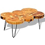 90 x 60 x 35 cm vidaXL Mesita de Centro con 6 Troncos Madera Sheeham Mesa Auxiliar Palisandro