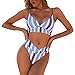 Maillot de bain imprimé été mode maillot de bain bikini split femme maillot de bain tankini maillot de bain femme, bleu, L