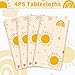 4 Pack Boho Sun Birthday Tablecloths - Boho Hippie Sunshine Table Covers Rainbow Groovy Tablecloths Retro Hippie Table Covers 60s 70s Boho Themed Groovy Party Decorations 51 X 86 IN