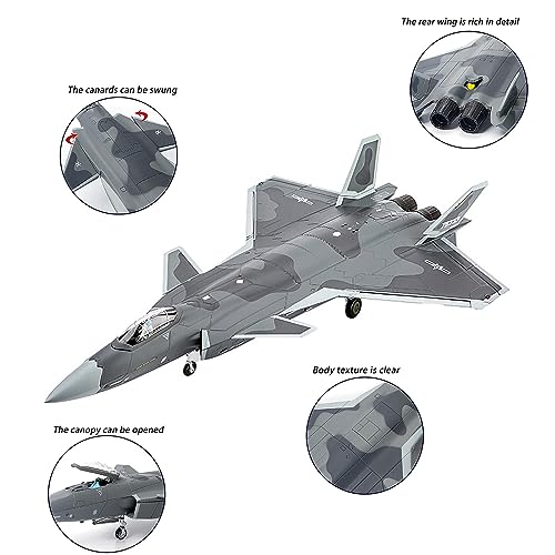 Modelo de avión de combate J-20 réplica de avión fundido a presión coleccionable 4