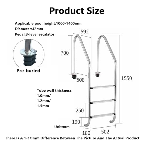 Escalera para piscina acero inoxidable 3 peldaños miniatura 2