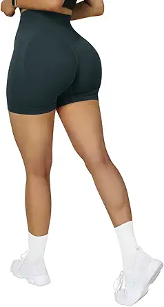 SUUKSESS Women Seamless Booty Shorts Butt Lifting High Waisted Workout Shorts