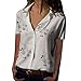 Xmiral Camicetta Pullover Top Camicia Donna Taglie Forti Stampa Scollo a V Bottone Stampato (M,2- Bianca)