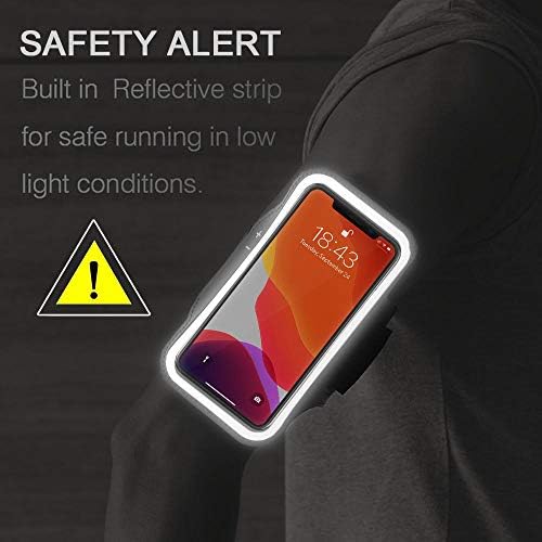 iPhone 15 Pro, 14 Pro, 13 Pro, 12 Pro Armband, JEMACHE Gym Workouts Running Arm Band for iPhone 15/14/13/12/11 Pro, X, XS (Dark)