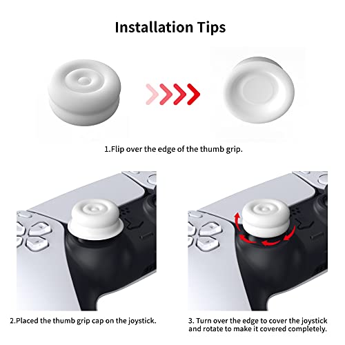 PlayVital ps5やps4コントローラーに対応用ジョイスティックキャップクッションバージョン、Xbox Series X/Sに対応用サムスティックグリップカバー、Xbox OneやElite Series 2コントローラーに対応用サムスティックグリップキャップ、Switch Proコンに対応用ジョイスティックキャップ-Circle Design【ブラック】