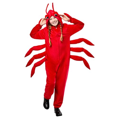 Rubies Lobster Comfywear Hooded Jumpsuit for Kids, Unisex L/XL
