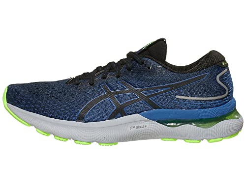 ASICS Herren Gel-Nimbus 24 Laufschuhe, Schwarz/Lake Drive, 43.5 EU