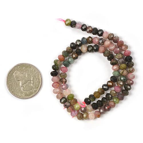 Tourmaline véritable multicolore 6mm perles facettées pour fabriquer un cadeau - 3
