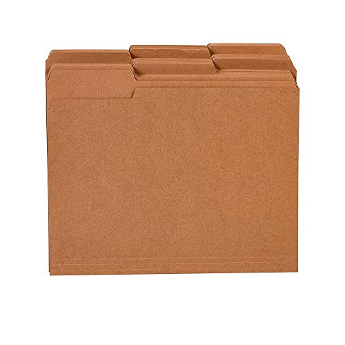 Staples 509315 Colored Top-Tab File Folders 3 Tab Kraft Letter Size 100/Pack #TOP4
