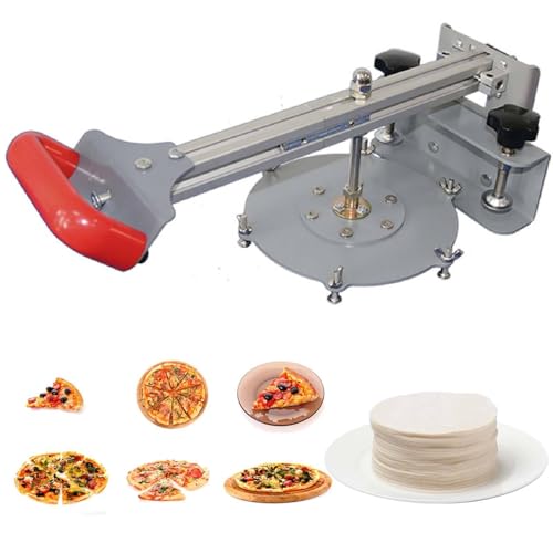 Prensa de masa de pizza de 8 pulgadas, prensa de posicionamiento de acero inoxidable para pasteles, área de prensa para pasteles de 20 x 20 cm (8 x 8 pulgadas), con 11 moldes, laminadora de masa de
