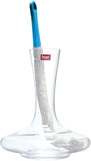 DXIA Brosses de Nettoyage pour Bouteille Brosse, Long Manche Flexible Multi-Fonction Brosse Coupe, en mousse souple à vin en verre bouteille Bouche Carafe à décanter (bleu clair)
