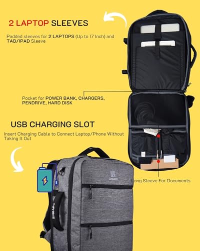 Image of Zingaro Combo Large 40l Travel Lapotp Bag For Men Women Laptop Backpack For Men Women Tech Organizer Pouch