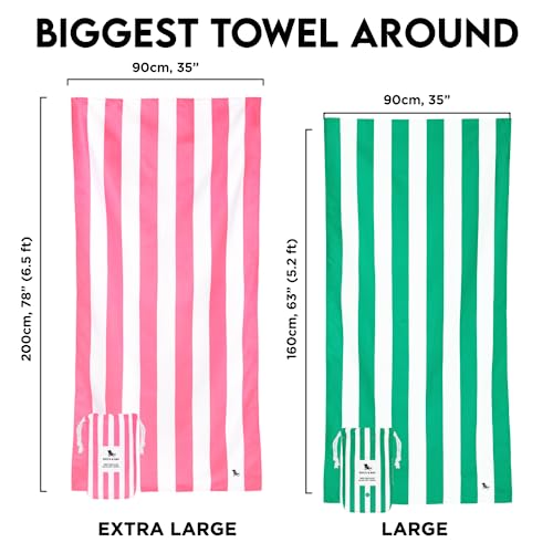 Dock & Bay Quick Drying Towel - for Sports & Gym - Compact, Lightweight - 100% Recycled - Includes Bag - Cabana - Set of 6, Extra Large (200x90cm, 78x35)