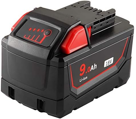 Jialitt 9.0Ah Replacement Battery for Milwaukee 18V M18 48-11-1815 48-11-1860 48-11-1890 Cordless Tools