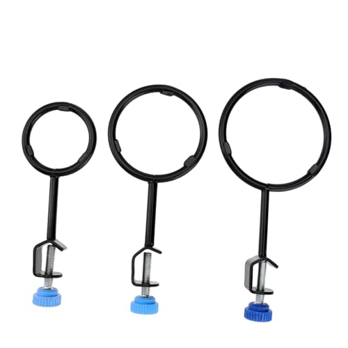CIYODO 3pcs Iron Ring Laboratory Tool Laboratory Flasks Ring Lab Tools Support Ring Clamp Tool Stand Laboratory Equipment Ring Stand Lab Support Retort Ring Support Ring with Clamp Silver