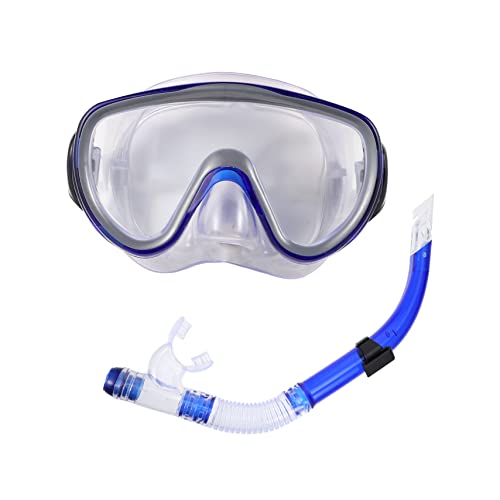 BRIGHTFUFU Full Set Snorkeling Mask and Snorkel Comfortable Adult Diving Equipment Dry and Seal Mask