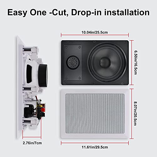 Herdio 5.25" 400 Watt Ceiling Bluetooth Speakers, 2-Way In-Wall Ceiling Speakers Perfect For Indoor/Outdoor Wall &Ceiling Mount (2 Pairs) #TOP3