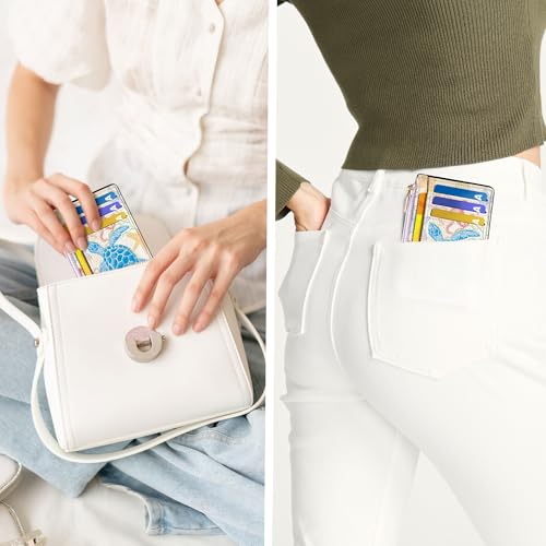 Image of Tipmile Womens Credit Card Holder Wallet, Small Slim RFID Blocking Sleeve | Mini Tiny Cute ID Case, Minimalist Zipper Pocket Wallet, Thin Coin Purse, Mothers Gift