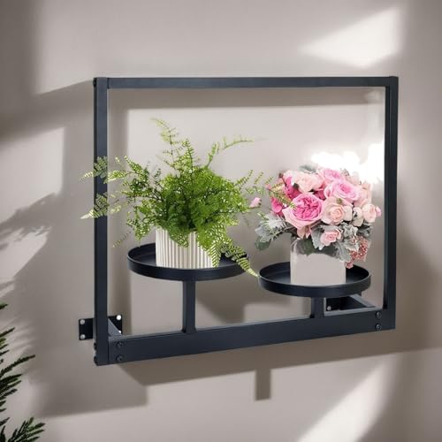 Repisa metálica para macetas y decoración hogareña en terrazas exteriores 3
