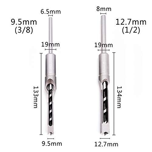 Necygoo Woodwork Drill Bits 4Pcs Wood Square Hole Mortising Chisel Drill Bits 1/4" 5/16" 3/8" 1/2" Or 6.4Mm 8Mm 9.5Mm 12.7Mm Only For 3/4" 19Mm Mortising Machines Drill Press #TOP2