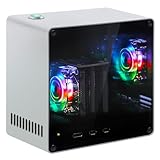 FREENOVE Mini Case for Raspberry Pi 5 (NOT Included), Dual M.2 NVMe SSD Slots, PWM ARGB Fans Light Sync, CPU Tower Cooler, Power Button with Indicator Light, Setup Software