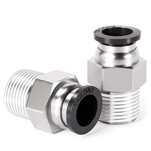 tailonz pneumatic male straight 14 inch tube od x 14 inch npt thread push to connect fitting pc-14-n2 pack of 10