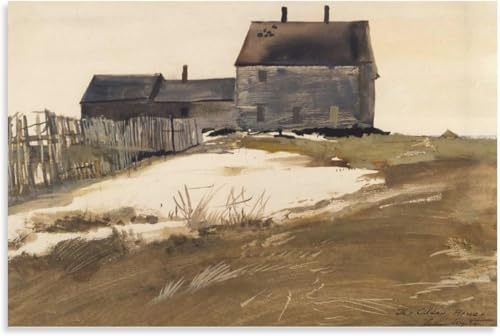 Affiche Andrew Wyeth The Olson en toile rétro pour décoration intérieure salon 30x45cm sans cadre