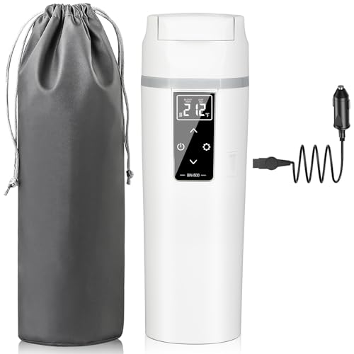 Car Travel Electric Kettle - Portable Electric Tea Kettle Freely Adjustable Temperature Water Heater 12V/24V Intelligent Water Kettle Dry Burn Protection Electric Kettle