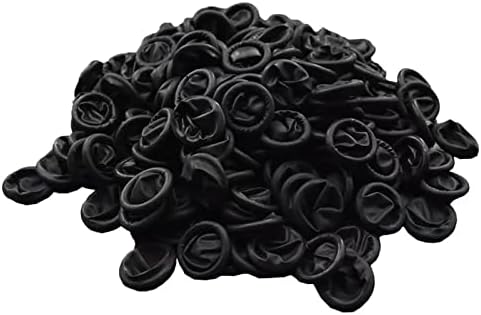 Zxfuture (Approx. 450 PCS) Black Disposable Latex Finger Cots Anti Static Rubber Fingertips Protective,Medium Anti Finger Cots for Electronic Repair,Handmade, Industrial (Black Finger cots)