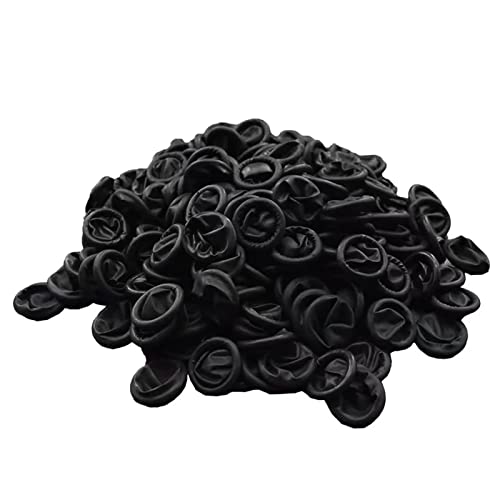 Zxfuture (Approx. 450 Pcs) Black Disposable Latex Finger Cots Anti Static Rubber Fingertips Protective,Medium Anti Finger Cots For Electronic Repair,Handmade, Industrial (Black Finger Cots) #TOP27
