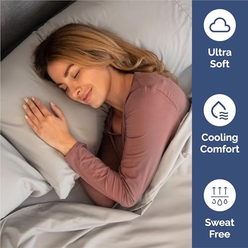 Image of King 6 Piece Bed Sheet Set - Soft, Breathable & Cooling Sheets - Light Grey | Ultra Soft Hotel Luxury Bedding Set w / 8-16 Inch Deep Pockets - 1 Flat & 1 Fitted Sheet & 4 Pillowcases - Wrinkle & Fade Free