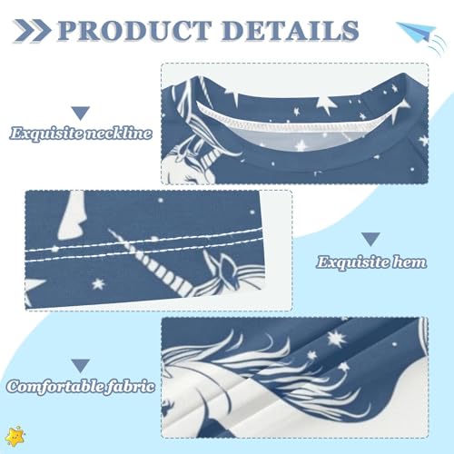 Boy Swimsuit Star Blue Horse Unicorn Sunscreen T-Shirts Swimwear Sets UPF 50+3