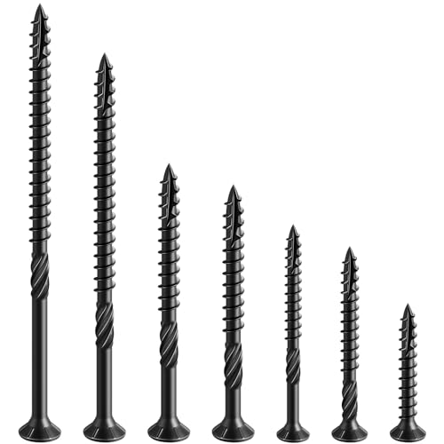 Image of Wensilon #10 * 3-1 /2 inch Black Deck Screws, (117pcs) 2 lbs.Exterior Wood Screws, Rust Resistant epoxy Coated, Bronze, T25 Star Bit