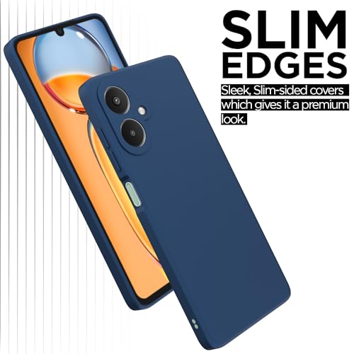 Image of Pikkme Redmi 13C 5G Back Cover Camera Protection Shockproof Soft Matte Silicone Back Case for Redmi 13C 5G (Blue)
