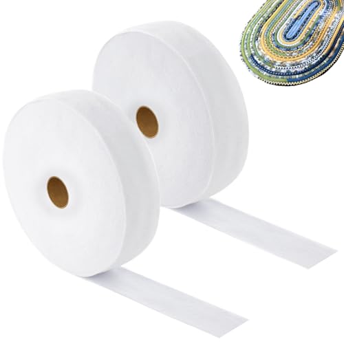 2 Roll 2 1/4 Inch Jelly Roll Batting Strip Total 150 Yard Cotton Blend Batting Strip Needle Punched Cotton Batting Roll Quilt Batting for Braided Throw Jelly Roll Rugs, Purses, Batting Strips