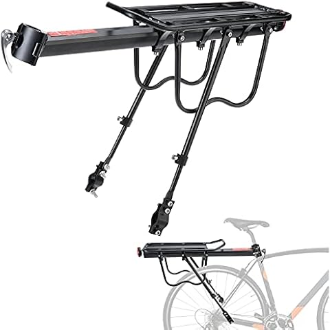 WerkWeit Bike Rear Rack 110 Lbs Capacity Adjustable Bicycle Cargo Rack Bike Luggage Carrier Rack Aluminum Alloy Quick Release Bike Accessories Racks Cover