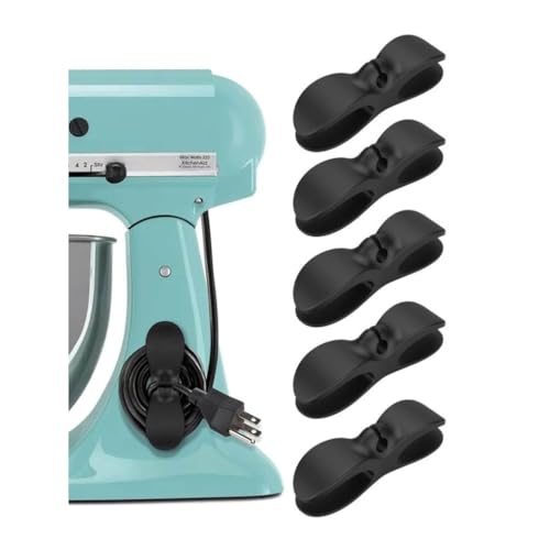 Genérico Kit 5 Organizador de Cabo Para Enrolar Fio Preto