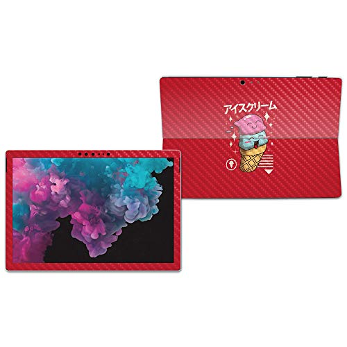 Image of MightySkins Carbon Fiber Skin for Microsoft Surface Pro 6 - Ice Cream Kawaii | Protective, Durable Textured Carbon Fiber Finish | Easy to Apply, Remove, and Change Styles | Made in The USA
