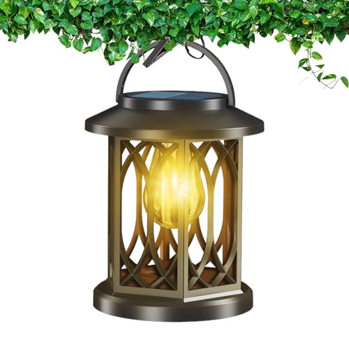 Farol solar para exteriores, llama parpadeante LED con clip, linternas solares impermeables para exteriores, decoración de jardín, patio, porche, , pasarela, balcón, valla, terraza, árbol