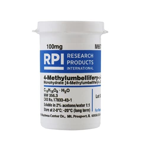 Research Products International 4-Methylumbelliferyl-α-D-Glucopyranoside [4-Methylumbelliferyl-α-D-Glucoside], 100 Milligrams - RPI