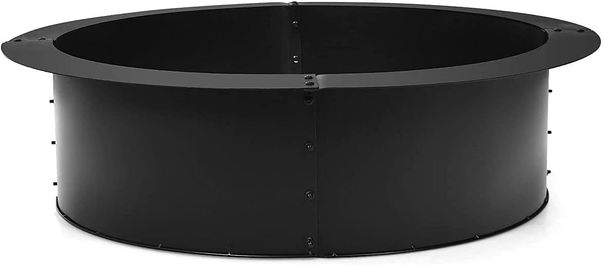 ARLIME Fire Pit Ring 36 Inch Outer, 30 Inch Inner Diameter, Heavy Duty Thick Solid Steel Fireflame Pit Liner, DIY Fireflame Ring Insert Above or In-Ground, Fire Rings for Outdoors, Backyard