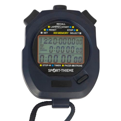Sport-Thieme Stoppuhr Digital für Schwimmen, Rudern, Wassersport, Leichtathletik | Wasserdicht, Schlagfrequenz, Taktgeber, Countdown, 300 Speicherplätze, Stoßfest | 82x62x23 mm | 94 g Sport-Thieme Stoppuhr Digital für Schwimmen, Rudern, Wassersport, Leichtathletik | Wasserdicht, Schlagfrequenz, Taktgeber, Countdown, 300 Speicherplätze, Stoßfest | 82x62x23 mm | 94 g