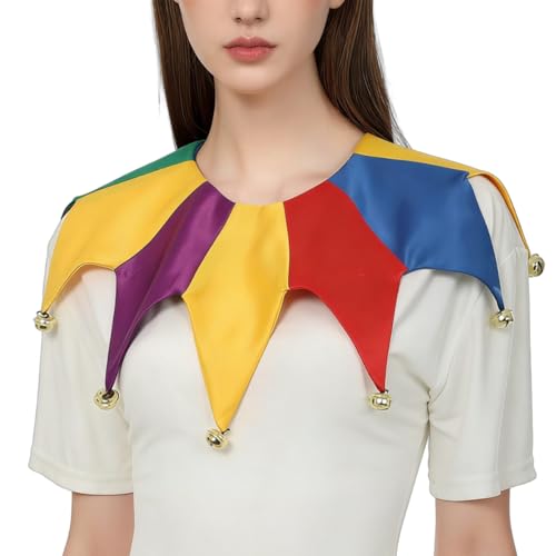 CAMDOM Clown Collar for Adult Vintage Layered Ruffle Neck Collar Cosplay Costume Accessory