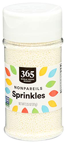 Image of 365 by Whole Foods Market, White Nonpareils Sprinkles, 3.15 Ounce (Pack of 2)