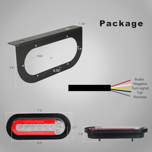 image for Agrieyes Trailer Lights with Bracket, Oval LED Trailer Lights with Seq