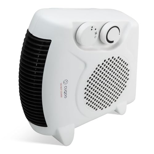 CUQOO Powerful 2KW Fan Heater with 2 Heat settings & Cool Function - Upright Electric Quiet Space...