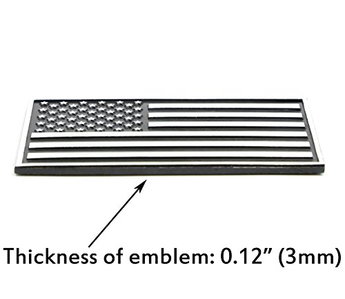 Lfparts Usa 3D Metal Flag X2 Emblem For Cars Trucks (Black & Chrome) #TOP2